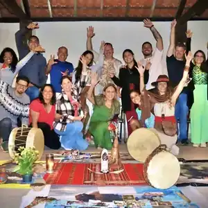 Fogo sagrado e cerimônia no Recanto Mãe Divina